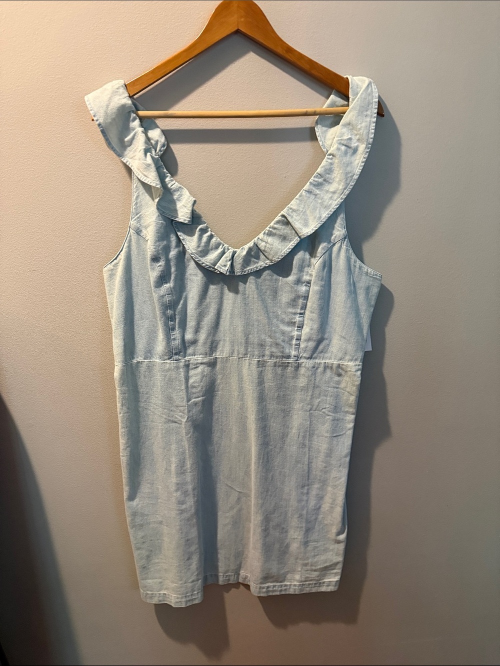 Old Navy Light Blue Ruffle-Trim Mini Dress